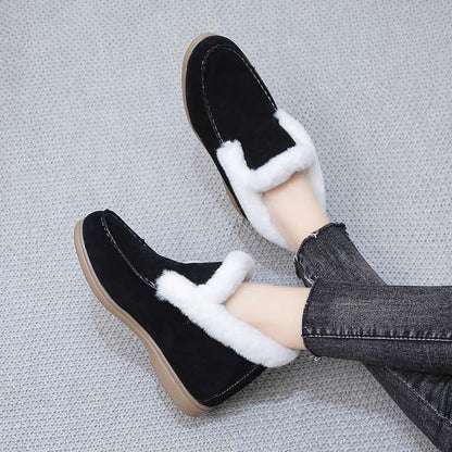 Women's Suede-Look Round-Toe Chunky Chelsea Boots
