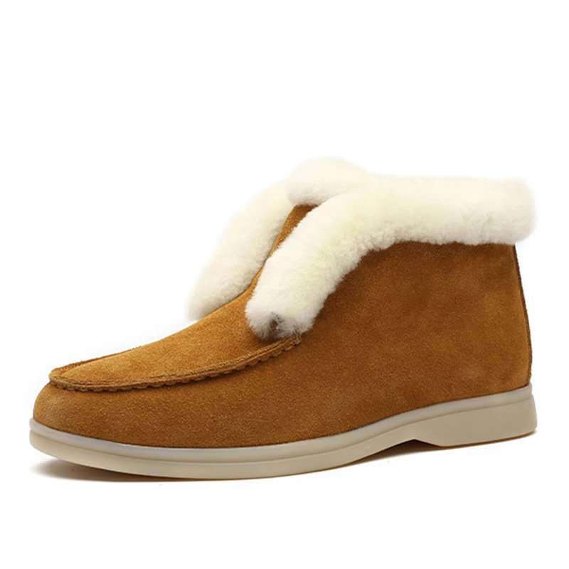 Women's Suede-Look Round-Toe Chunky Chelsea Boots