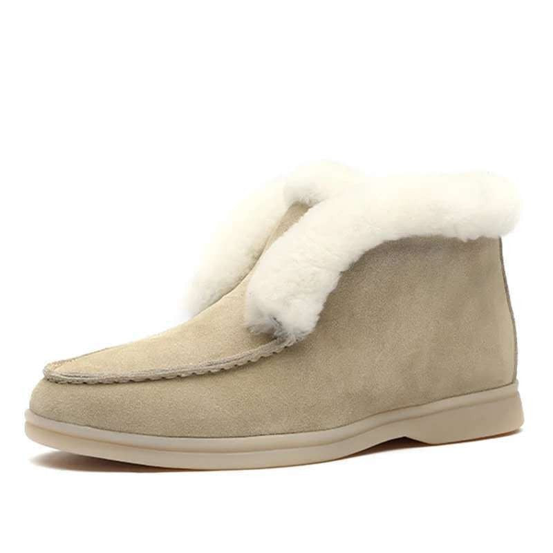Women's Suede-Look Round-Toe Chunky Chelsea Boots