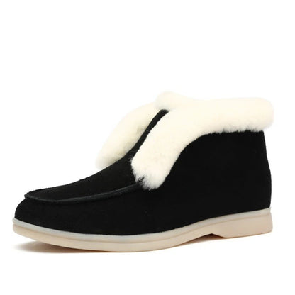 Women's Suede-Look Round-Toe Chunky Chelsea Boots