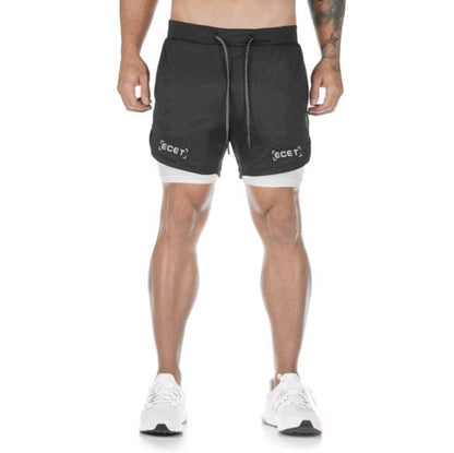 Men’s 2-in-1 Quick-Dry Training Shorts – Layered Performance Style for Active Wear