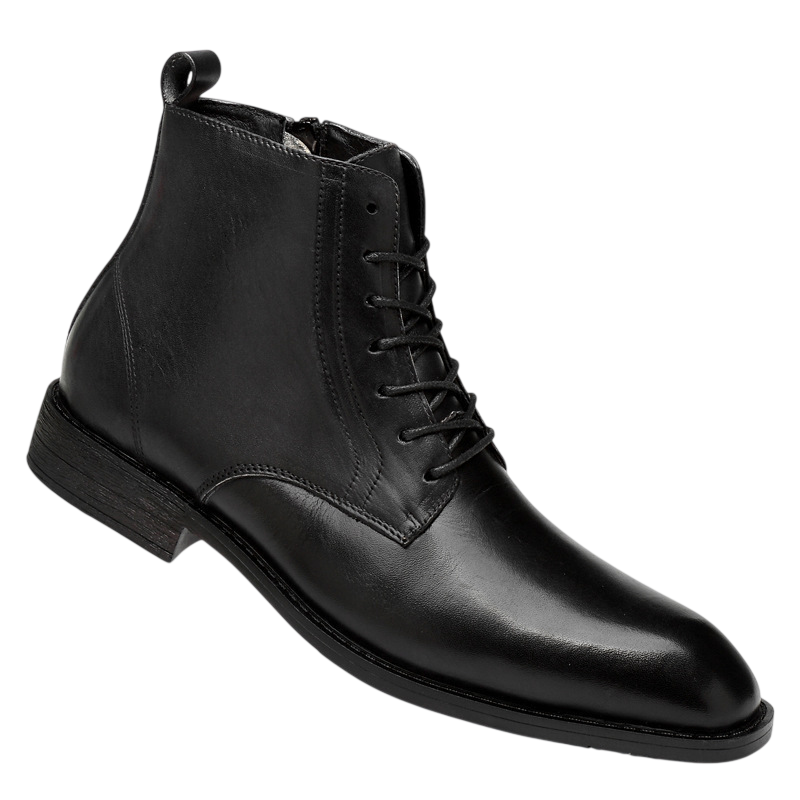 Men’s Genuine Leather Lace-Up Ankle Boots – Vintage-Inspired Footwear for Smart Dressing