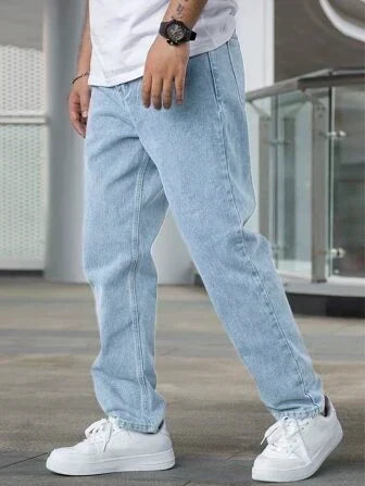Men’s Relaxed Straight-Leg Jeans – Classic Denim Trousers with Easy Everyday Fit and Five-Pocket Design