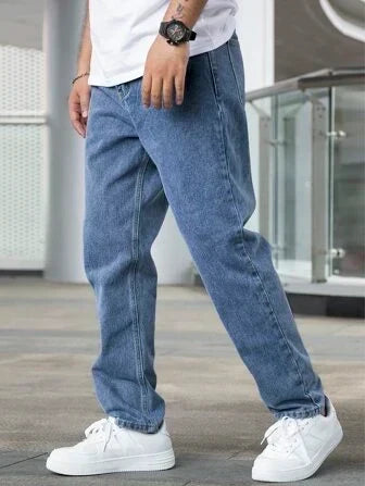 Men’s Relaxed Straight-Leg Jeans – Classic Denim Trousers with Easy Everyday Fit and Five-Pocket Design