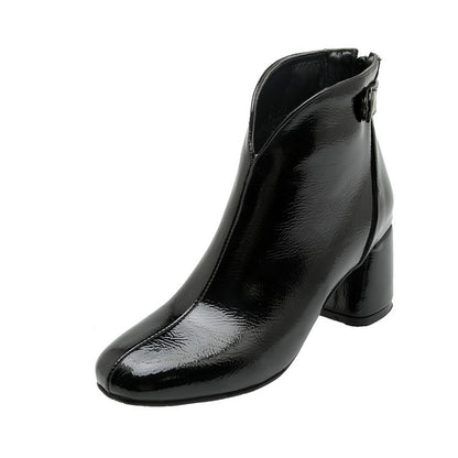 Women's Faux Fur Lined Platform Block-Heel Knee-High Boots