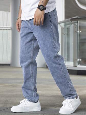 Men’s Relaxed Straight-Leg Jeans – Classic Denim Trousers with Easy Everyday Fit and Five-Pocket Design