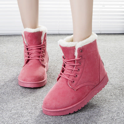 Women's Suede-Look Snow Boots - Grey