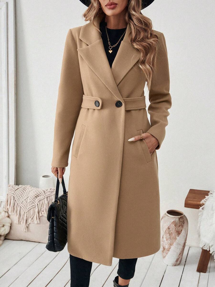 Women’s Classic Coat – Notch Lapel with Flap Pockets