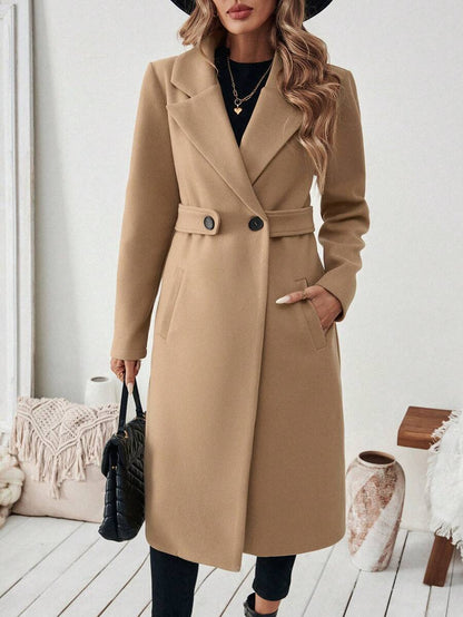 Women’s Classic Coat – Notch Lapel with Flap Pockets