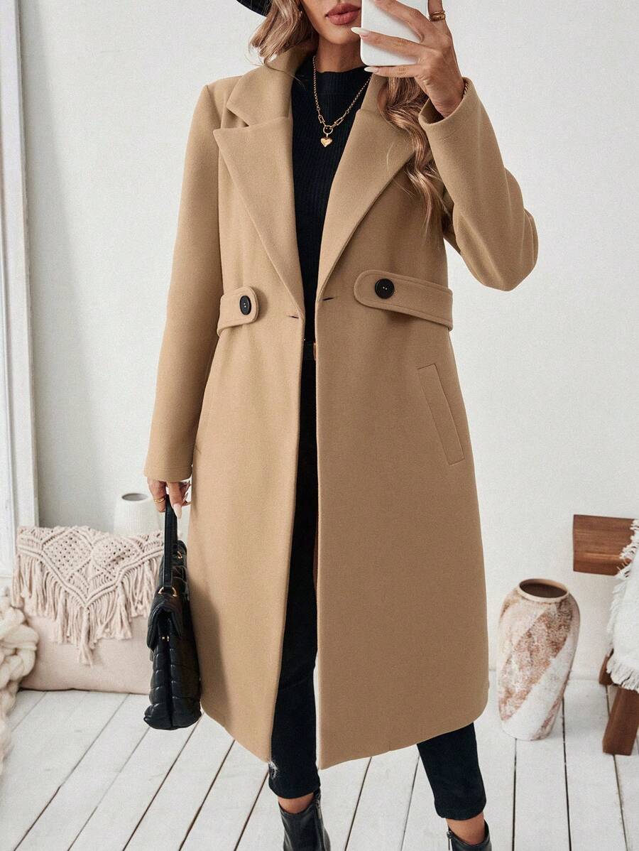 Women’s Classic Coat – Notch Lapel with Flap Pockets