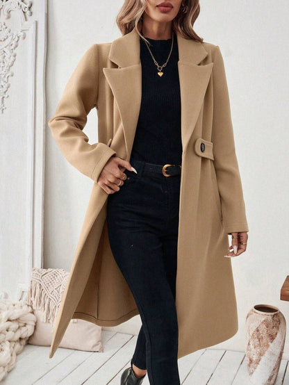 Women’s Classic Coat – Notch Lapel with Flap Pockets