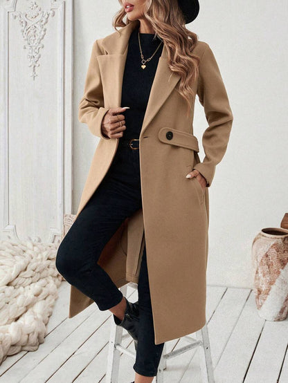 Women’s Classic Coat – Notch Lapel with Flap Pockets