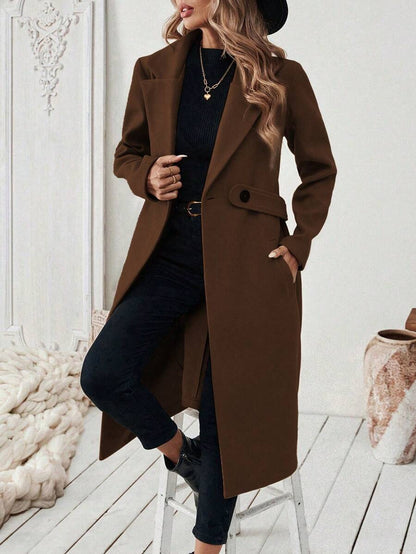 Women’s Classic Coat – Notch Lapel with Flap Pockets