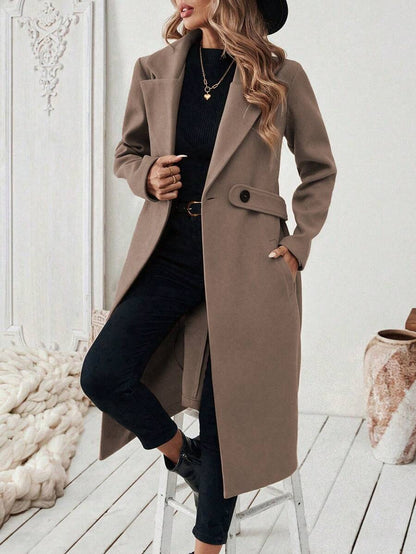 Women’s Classic Coat – Notch Lapel with Flap Pockets