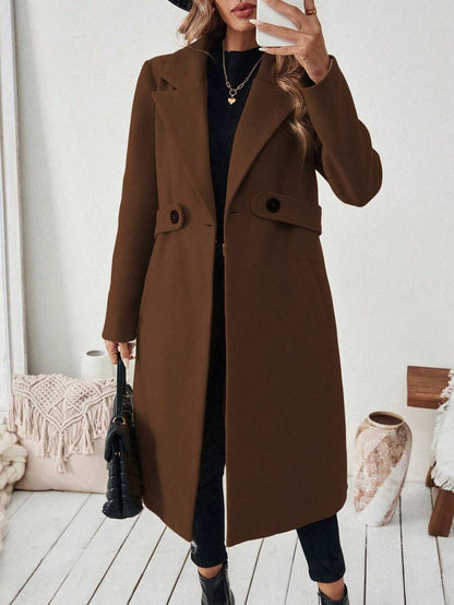 Women’s Classic Coat – Notch Lapel with Flap Pockets