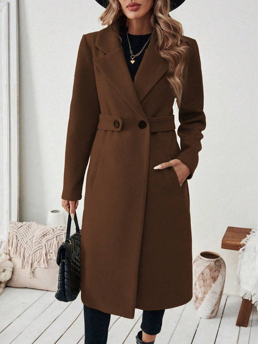 Women’s Classic Coat – Notch Lapel with Flap Pockets