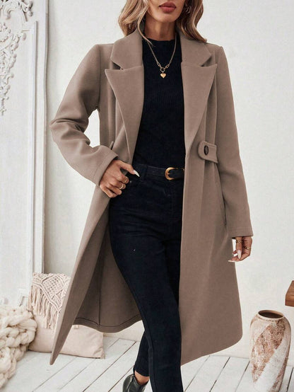 Women’s Classic Coat – Notch Lapel with Flap Pockets