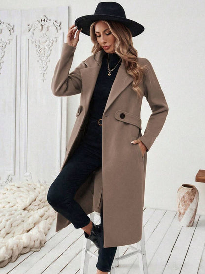 Women’s Classic Coat – Notch Lapel with Flap Pockets