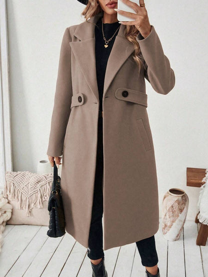 Women’s Classic Coat – Notch Lapel with Flap Pockets