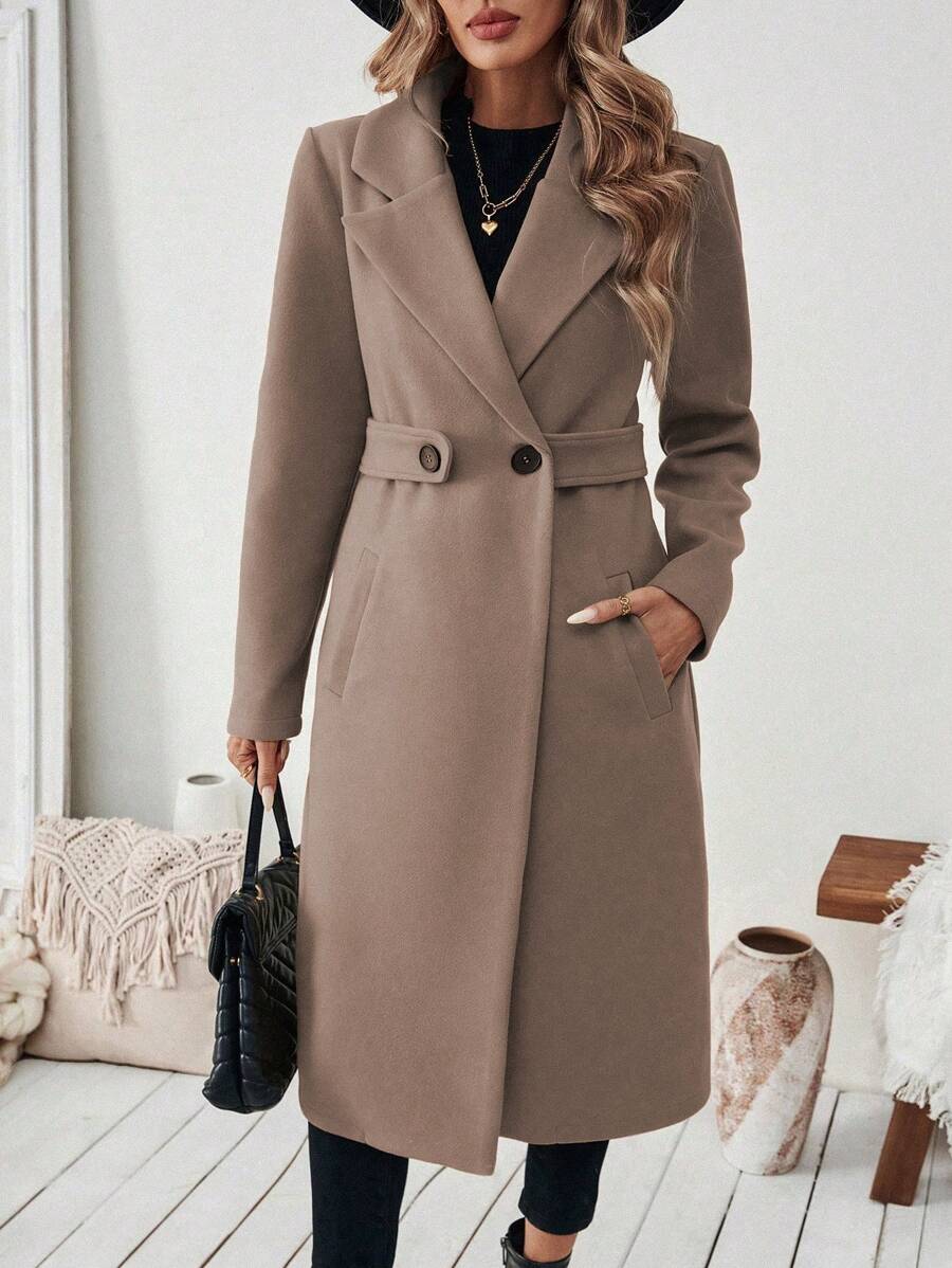 Women’s Classic Coat – Notch Lapel with Flap Pockets
