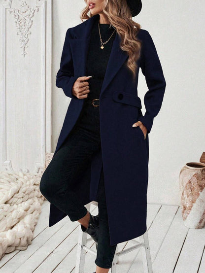 Women’s Classic Coat – Notch Lapel with Flap Pockets