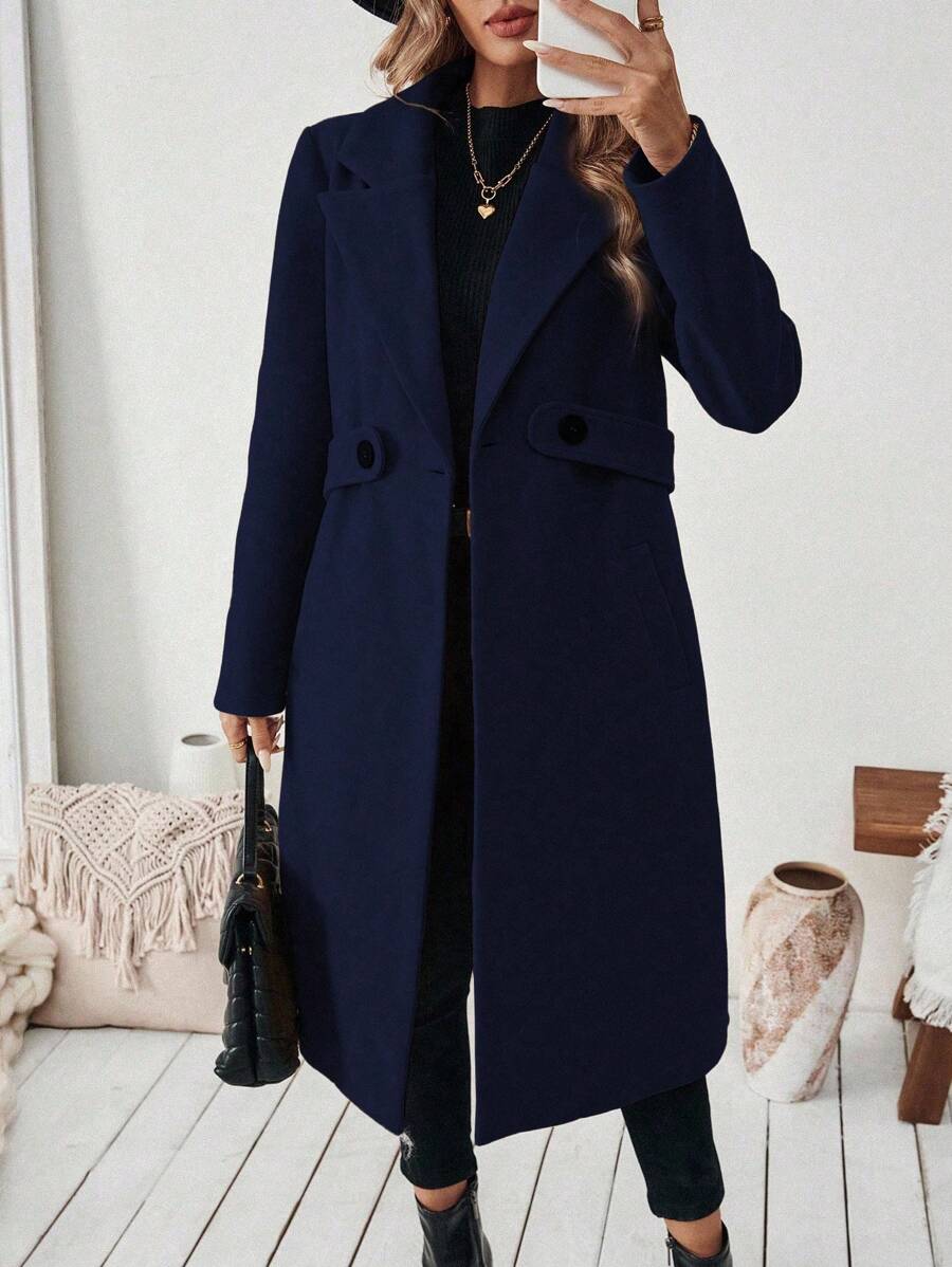 Women’s Classic Coat – Notch Lapel with Flap Pockets