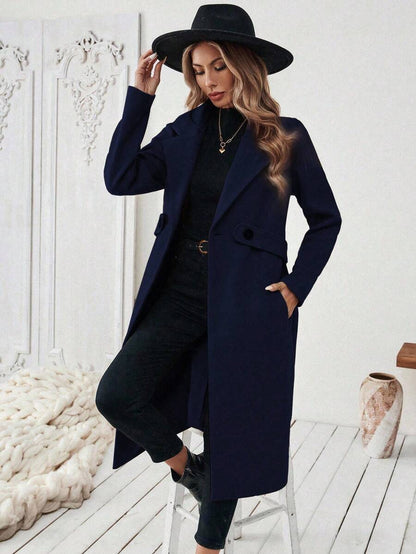 Women’s Classic Coat – Notch Lapel with Flap Pockets