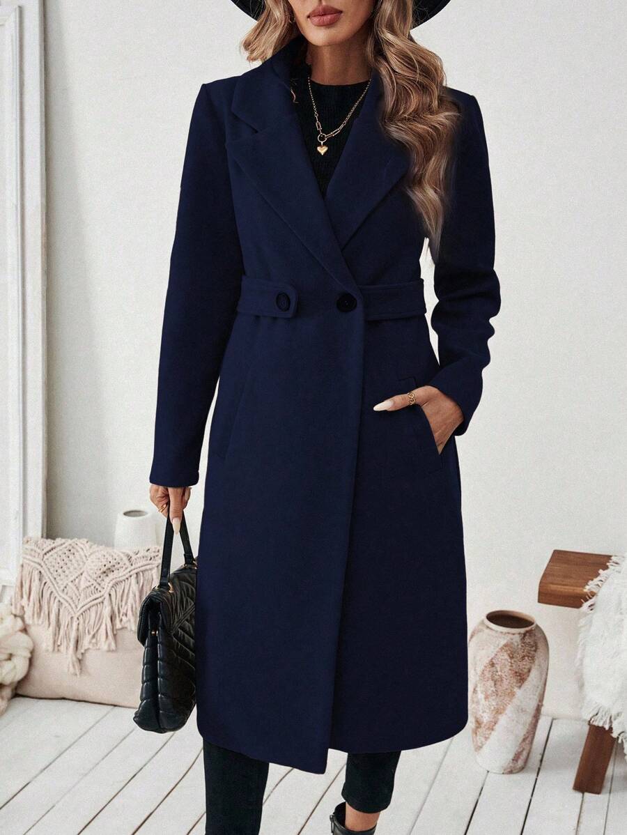 Women’s Classic Coat – Notch Lapel with Flap Pockets