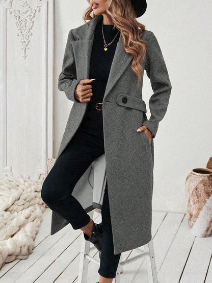 Women’s Classic Coat – Notch Lapel with Flap Pockets