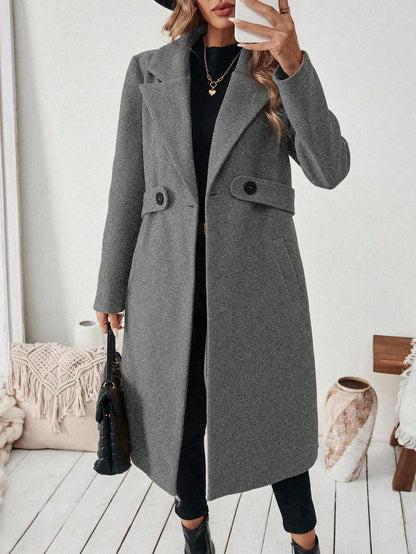 Women’s Classic Coat – Notch Lapel with Flap Pockets