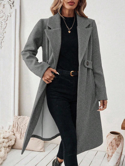 Women’s Classic Coat – Notch Lapel with Flap Pockets