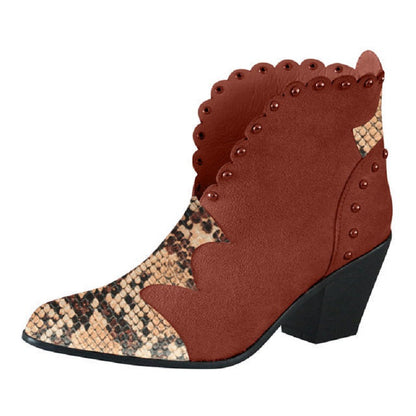 Women's Heeled Studded Chunky Chelsea Boots