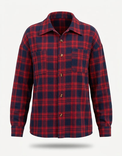 Women’s Oversized Printed Shirt – Casual Button-Front Style for Everyday Layering