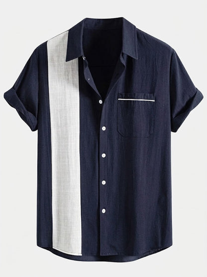 Men’s Cotton Shirt and Linen Blend Trousers Set – Lightweight Summer Casualwear