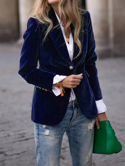 Women’s Tailored One-Button Blazer – Classic Office Jacket for Smart Casual and Occasion Wear