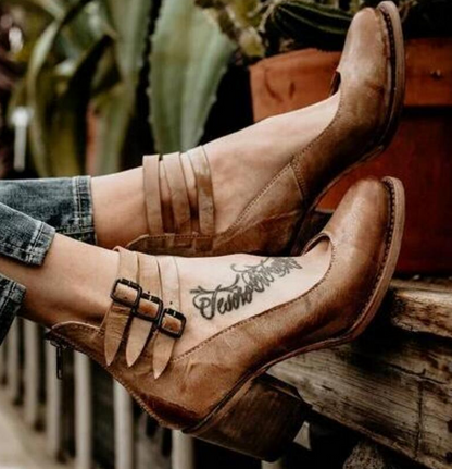 Women's Buckle Chunky Chelsea Boots