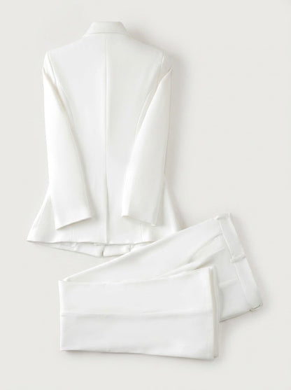 Women’s Double-Breasted Blazer and Trouser Set – Tailored Formal Outfit for Work and Events