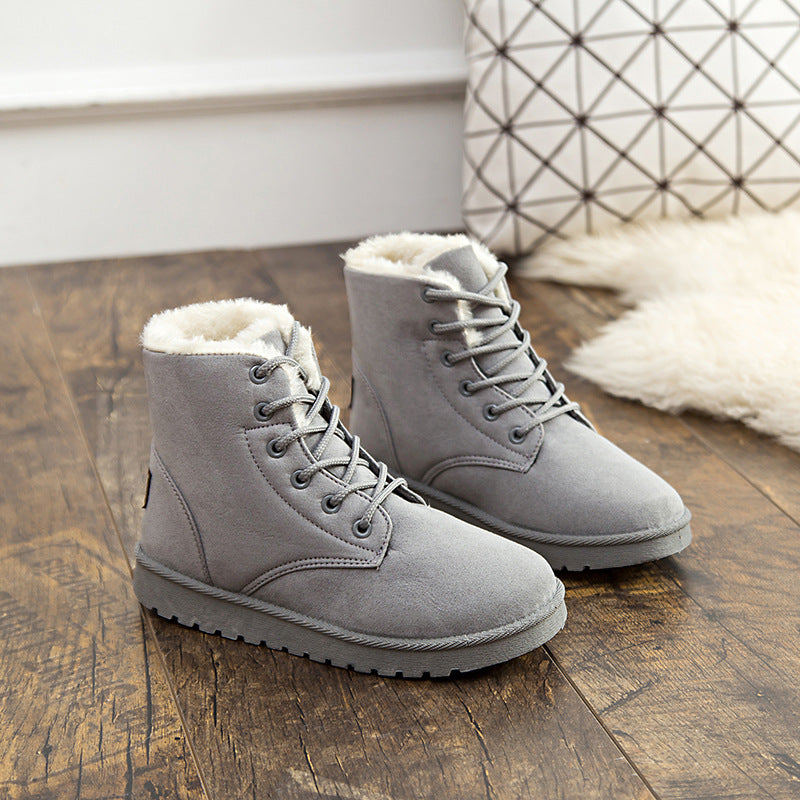 Women's Suede-Look Faux Fur Lined Snow Boots