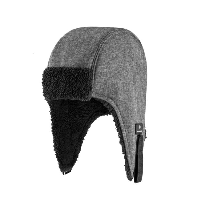 Unisex Fleece-Lined Winter Cycling Cap – Windproof Ear-Covering Hat with Adjustable Chin Strap