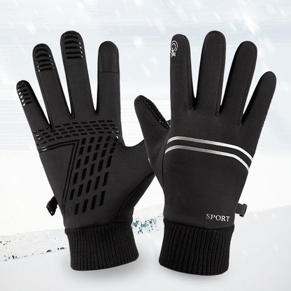 Men’s Waterproof Touchscreen Winter Gloves – Polar-Fleece Windproof Anti-Slip Cycling Ski Gloves