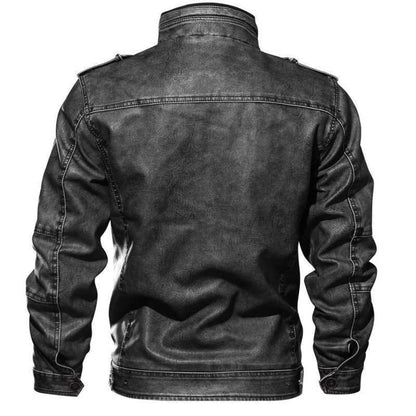 Men’s Multi-Pocket Leather Jacket – Vintage Utility Layer for Everyday Smart-Casual Wear