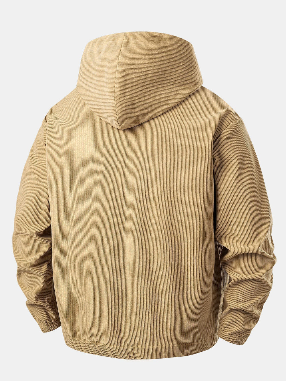 Men’s Corduroy Quarter-Zip Hoodie – Relaxed Textured Pullover for Autumn Layering