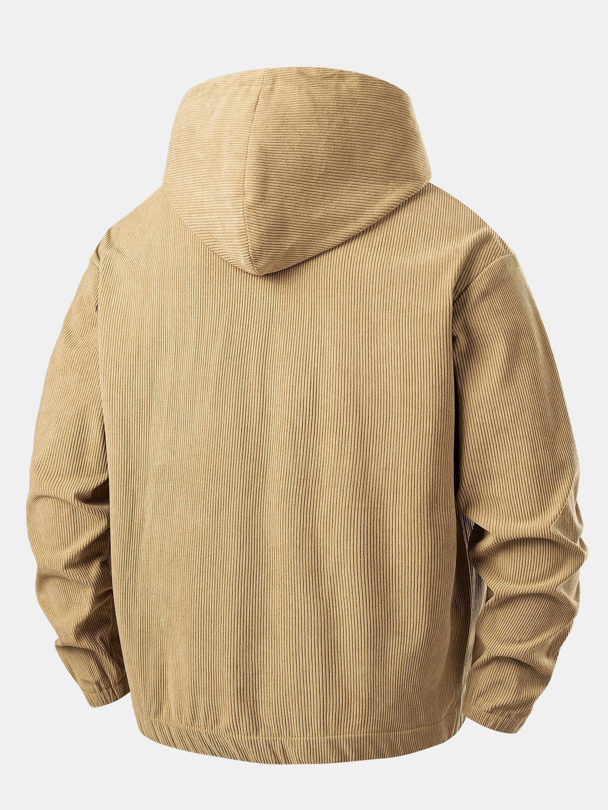 Men’s Corduroy Quarter-Zip Hoodie – Relaxed Textured Pullover for Autumn Layering