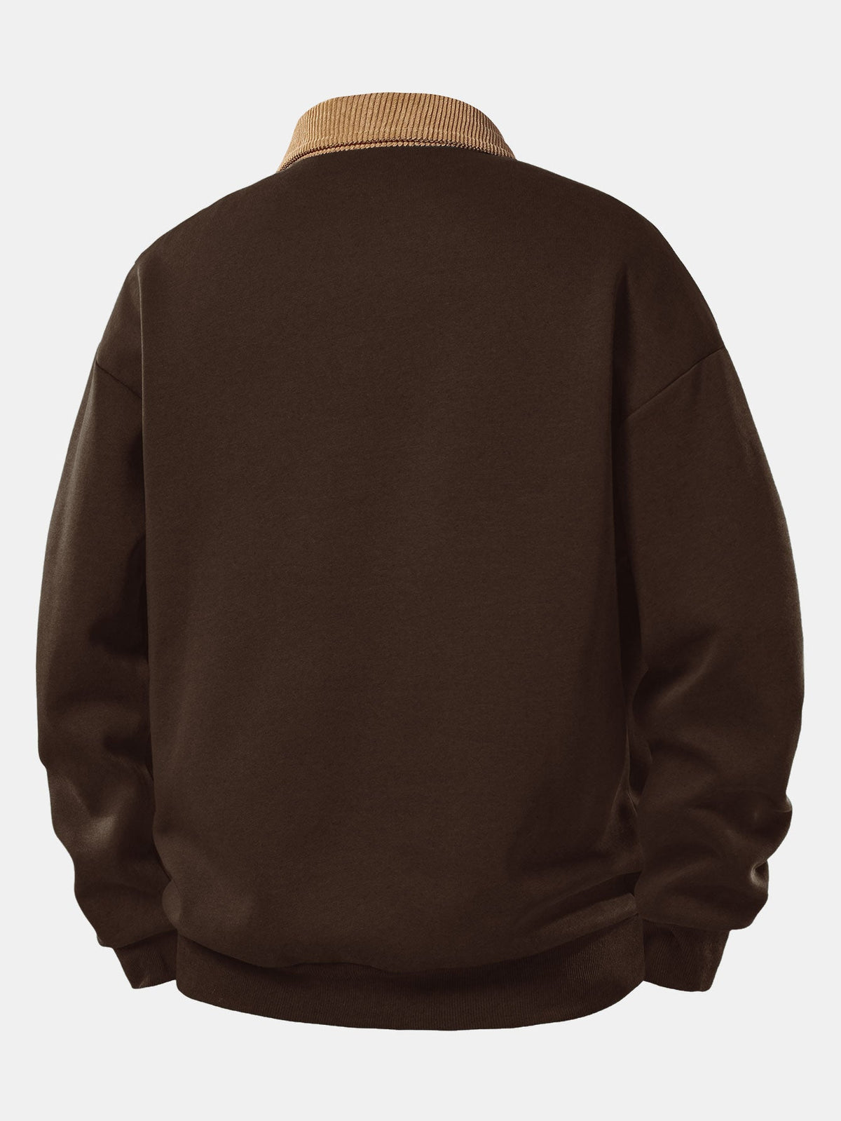 Men’s Relaxed Polo Sweatshirt with Corduroy Collar – Cotton Blend Autumn Layer