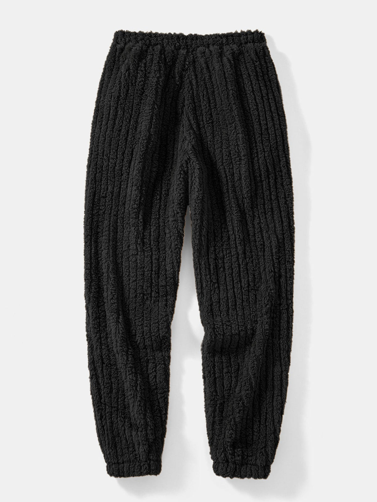 Men’s Winter Teddy Co-Ord Tracksuit – Ribbed Pullover Hoodie with Matching Joggers