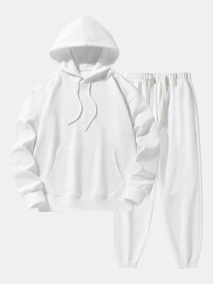 Men’s Heavyweight Drop-Shoulder Tracksuit – Relaxed Cotton Blend Hoodie and Joggers for Everyday Wear