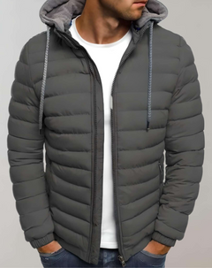 Men’s Lightweight Hooded Puffer Jacket – Quilted Zip Layer for Transitional Wear