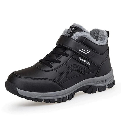 Men’s Thermal Winter Boots – Fleece-Lined Ankle Design with Secure Strap and Rugged Outdoor Sole