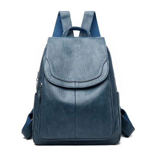 Women’s Faux Leather Flap Backpack – Adjustable-Strap Everyday Bag with Spacious Organised Storage for Work Travel and Shopping