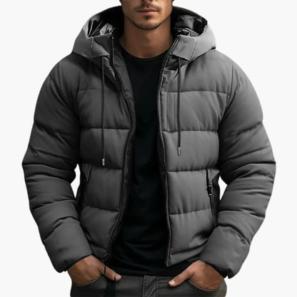 Men’s Insulated Hooded Puffer Jacket – Lightweight Winter Outerwear for Everyday Cold-Weather Styling